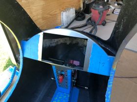 Fiberglassing panel in fuselage. Mosquito XET Helicopter kit.