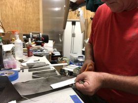 Cutting Carbon Fiber for custom antenna mount for the Mosquito XET